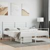 vidaXL Estrutura de cama com cabeceira e p&eacute;s 140x200 cm metal branco