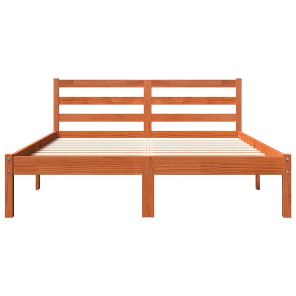 vidaXL Cama sem colch&atilde;o 120x190 cm madeira pinho maci&ccedil;a castanho-mel