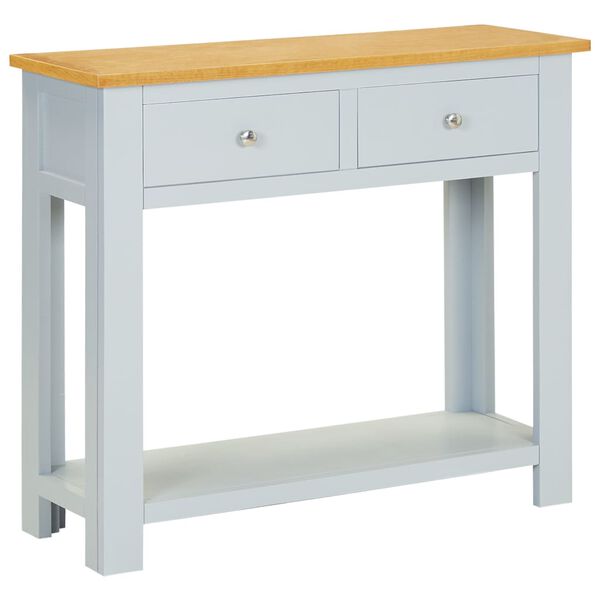 vidaXL Mesa consola 83x30x73 cm madeira carvalho maci&ccedil;a