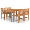 vidaXL Conjunto de jantar de jardim de 5 pe&ccedil;as 150x90 cm madeira de teca maci&ccedil;a