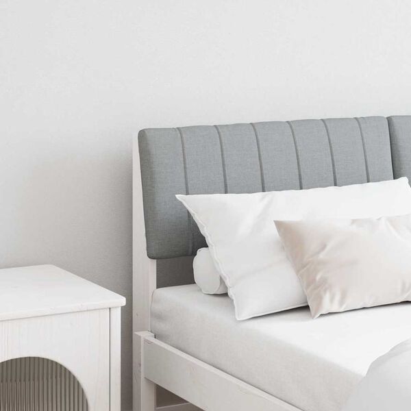 vidaXL Cabeceira estofada Cinzento-claro 140 cm