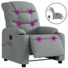 vidaXL Poltrona de massagens reclin&aacute;vel el&eacute;trica tecido cinzento-claro