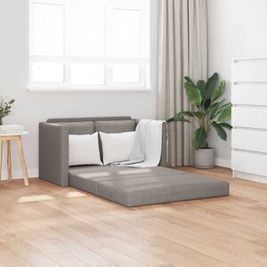vidaXL Sof&aacute;-cama sem p&eacute;s 112x174x55 cm tecido cinza-acastanhado