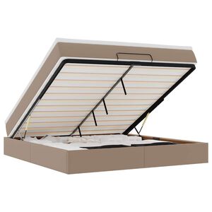 vidaXL Estrutura de cama otomana com colch&atilde;o cappucino 180x200 cm