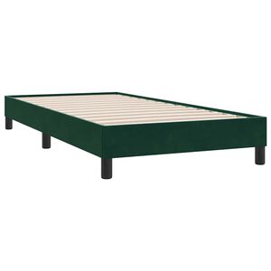 vidaXL Estrutura de cama sem colch&atilde;o 100x210 cm veludo verde-escuro