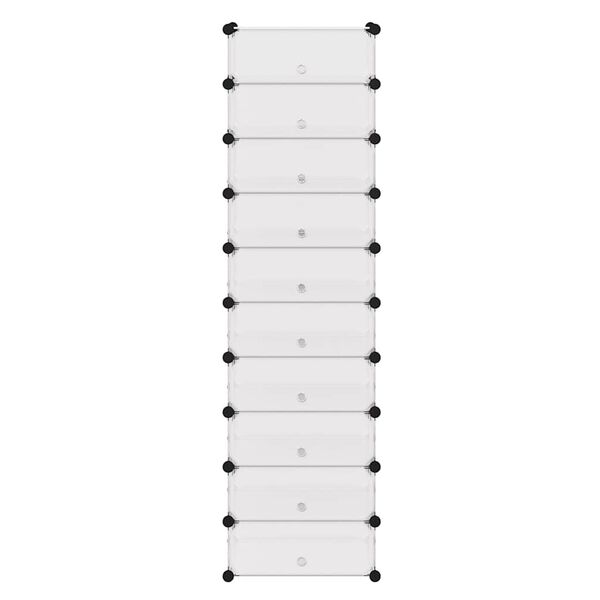 vidaXL Sapateira c/ 10 compartimentos de arruma&ccedil;&atilde;o interligados branco