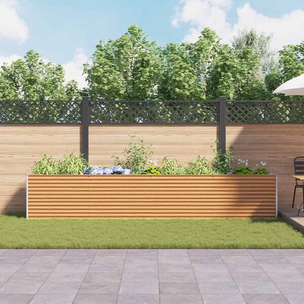 vidaXL Canteiro de jardim elevado 390 x 50 x 68 cm A&ccedil;o Galvanizado