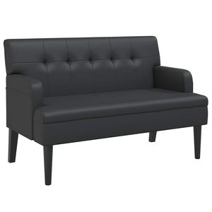 vidaXL Banco com encosto preto 112x65,5x75 cm couro sint&eacute;tico