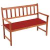vidaXL Banco de jardim c/ almofad&atilde;o 120 cm madeira ac&aacute;cia maci&ccedil;a