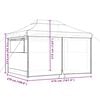 vidaXL Tenda de Festa Cinzento-acastanhado 279 x 410 x 315 cm