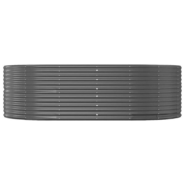 vidaXL Canteiro elevado de jardim 212x140x68 cm, antracite, a&ccedil;o galvanizado