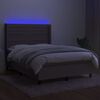 vidaXL Cama box spring colch&atilde;o/LED 140x200 cm tecido cinza-acastanhado