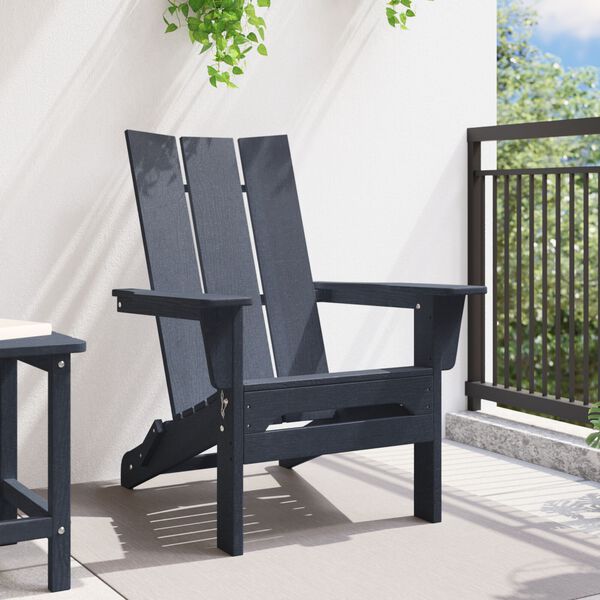 vidaXL Cadeira Adirondack Dobrável Azul-marinho 74.5 x 80.5 x 90cm