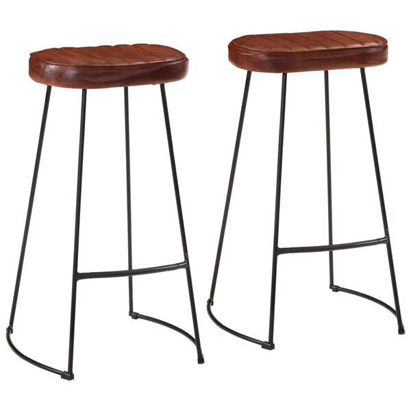 vidaXL Bancos de bar Gavin 2 pcs 44x37,5x78 cm castanho-escuro