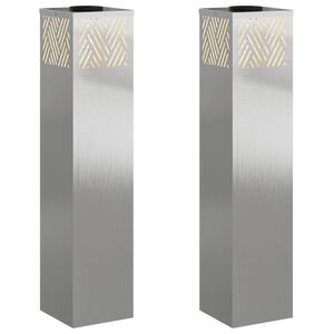 vidaXL Luz Solar LED de Caminho 2 unid. Branco quente 18 x 18 x 80 cm