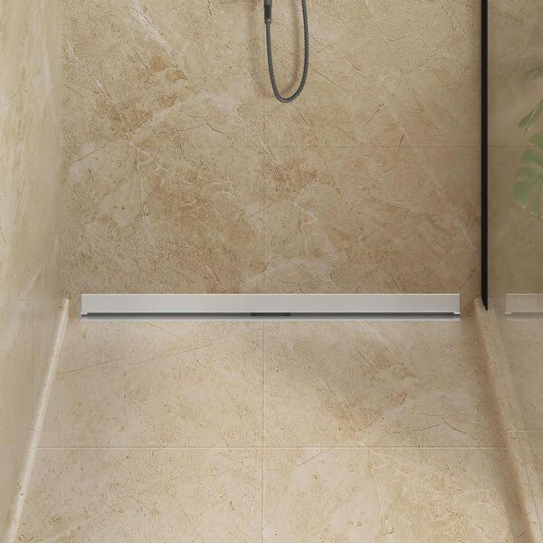 vidaXL Dreno de Chuveiro Montado na Parede Prateado 100 cm