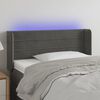 vidaXL Cabeceira cama c/ luzes LED veludo 93x16x78/88cm cinza-escuro