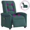vidaXL Poltrona reclin&aacute;vel de massagens el&eacute;trica tecido verde-escuro