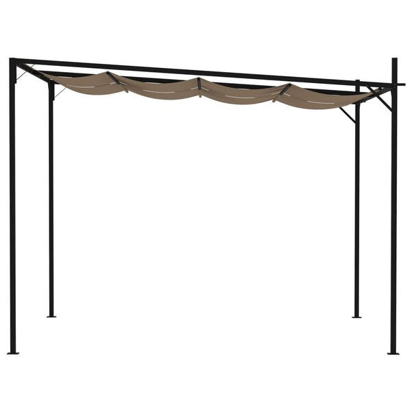 vidaXL Gazebo com telhado retr&aacute;til 300x300x233 cm cinzento-acastanhado