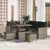 vidaXL Conjunto de Sof&aacute; de Jardim 8 pcs Cinzeto Rattan Sint&eacute;tico