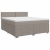 vidaXL Cama box spring com colch&atilde;o Cinzento-acastanhado 160 x 200 cm