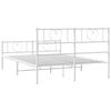 vidaXL Estrutura de cama com cabeceira e p&eacute;s 120x200 cm metal branco