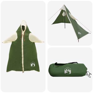 vidaXL Poncho de chuva 2 em 1 com capuz Verde 262 x 126 x 130 cm