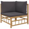 vidaXL 7pcs conj. lounge de jardim bambu c/ almofad&otilde;es cinzento-escuro