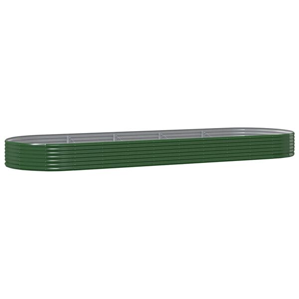 vidaXL Canteiro elevado jardim 450x140x36 cm a&ccedil;o galvanizado verde
