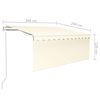 vidaXL Toldo retrátil automático com estore 3x2,5 m cor creme