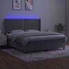 vidaXL Cama box spring c/ colch&atilde;o/LED 180x200 cm veludo cinzento-claro