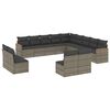 vidaXL 13 pcs conjunto sof&aacute;s p/ jardim c/ almofad&otilde;es vime PE cinzento