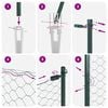vidaXL Poste de Cerca Verde 50 x 0,4 m (malha de 25 mm) A&ccedil;o e PVC