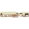vidaXL Conjunto de Sof&aacute;s para Exterior 7 pcs Natural e Creme