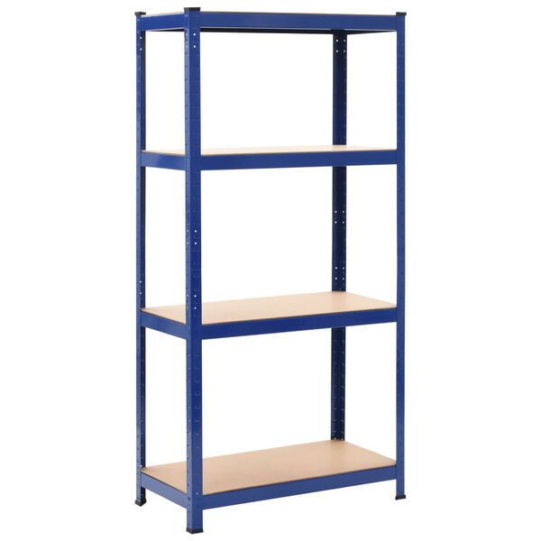 vidaXL Prateleiras de arrumação 2 pcs azul 80x40x160 cm aço e MDF