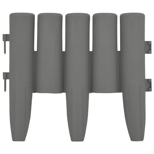 vidaXL Bordas de relvado 36 pcs 10 m PP cinzento