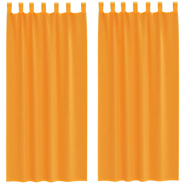 vidaXL Cortinas de voile com la&ccedil;os 2 pcs laranja 140x225 cm
