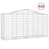 vidaXL Cestos gabi&atilde;o arqueados 18 pcs 200x50x100/120 ferro galvanizado