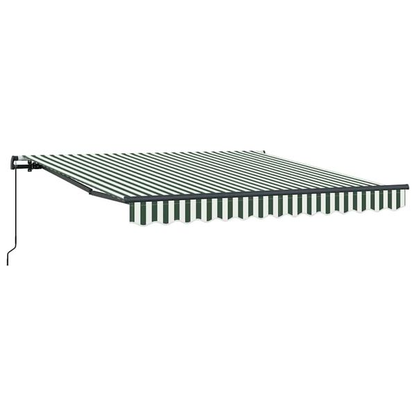 vidaXL Toldo Retr&aacute;til Verde e Branco 350 x 250 cm Poli&eacute;ster e A&ccedil;o