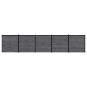 vidaXL Conjunto de Cercas 5 unid. 872 x 186 cm WPC e Alum&iacute;nio Cinzento