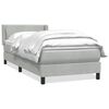 vidaXL Cama com molas/colch&atilde;o cinzento-claro 80x220 cm veludo