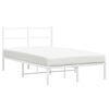 vidaXL Estrutura de cama com cabeceira 120x190 cm metal branco