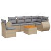 vidaXL 7 pcs conjunto de sof&aacute;s p/ jardim com almofad&otilde;es vime PE bege