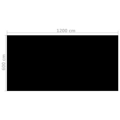 vidaXL Cobertura retangular para piscina 1200x600 cm PE preto