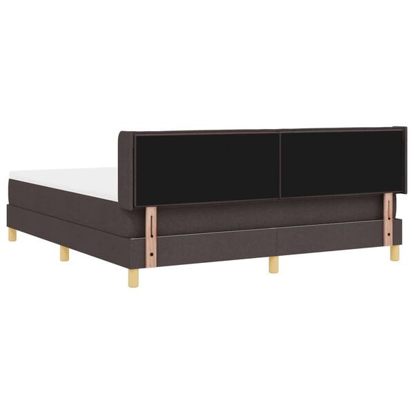 vidaXL Cama Box com colch&atilde;o Marrom Escuro 200 x 180 cm Poli&eacute;ster