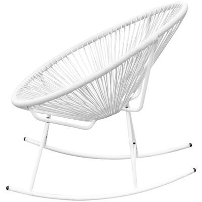 vidaXL Cadeira de baloiço para jardim vime PE branco