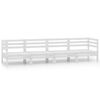 vidaXL 4 pcs conjunto lounge de jardim pinho maci&ccedil;o branco