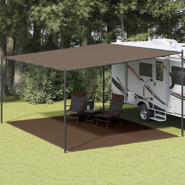vidaXL Tapete de campismo para tenda 400x500 cm castanho