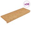 vidaXL Tapetes escada adesivos aspeto sisal 30 pcs 65x21x4 cm sisal