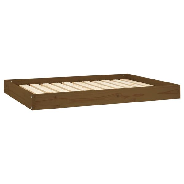 vidaXL Cama para cães 101,5x74x9 cm pinho maciço castanho mel